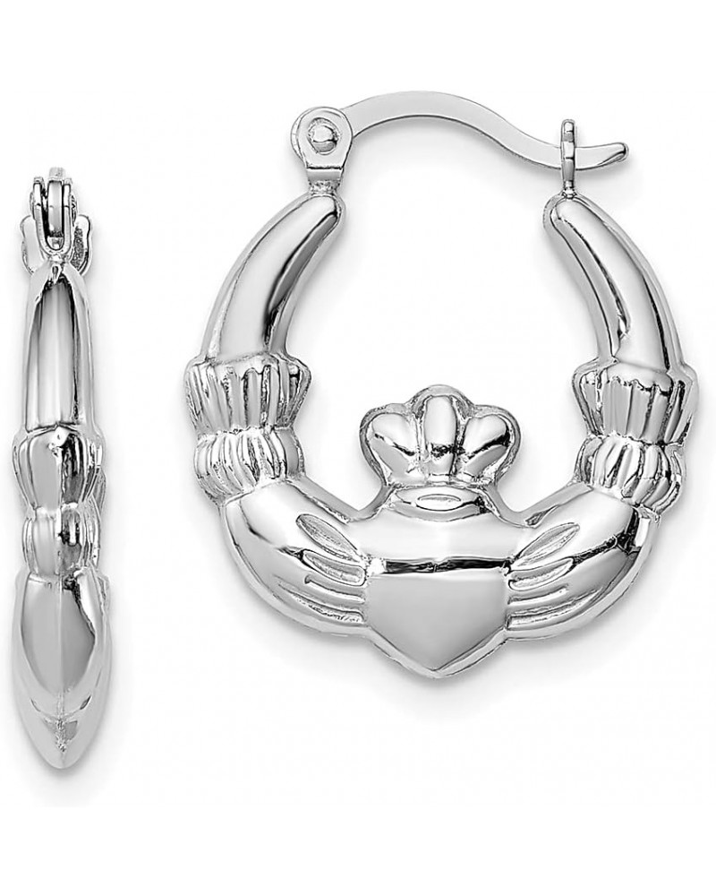 925 Sterling Silver Claddagh Round Hoop Earrings 925 Sterling Silver - 16mm - 0.63 inch $31.76 Earrings