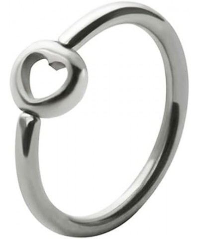 316L Surgical Steel Heart Captive Bead Charm Nose Ring, Tragus, Ear Cartilage Hoop Choose Your Size & Gauge 16 Gauge-5/16" Di...