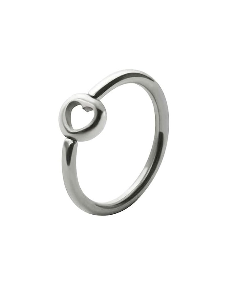 316L Surgical Steel Heart Captive Bead Charm Nose Ring, Tragus, Ear Cartilage Hoop Choose Your Size & Gauge 16 Gauge-5/16" Di...