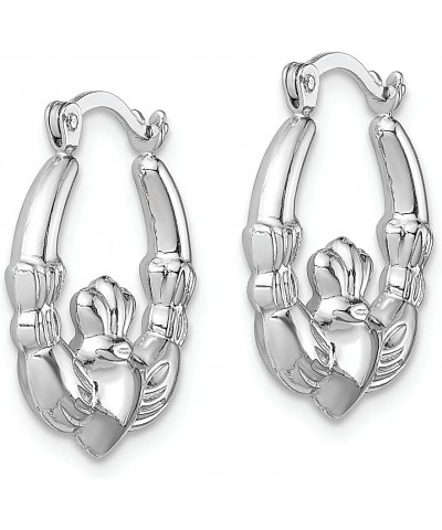 925 Sterling Silver Claddagh Round Hoop Earrings 925 Sterling Silver - 16mm - 0.63 inch $31.76 Earrings