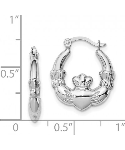 925 Sterling Silver Claddagh Round Hoop Earrings 925 Sterling Silver - 16mm - 0.63 inch $31.76 Earrings