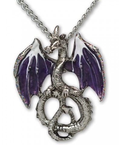 Mystical Purple Dragon Medieval Renaissance Pendant Necklace $9.17 Necklaces