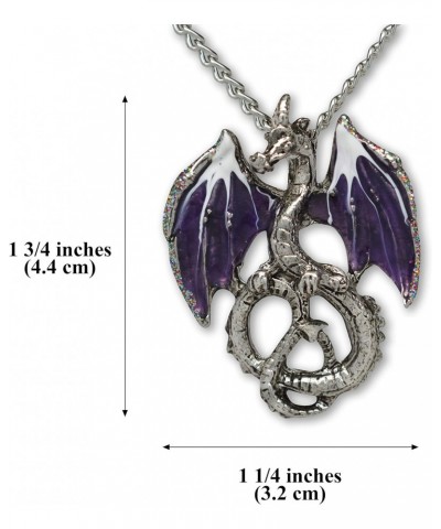 Mystical Purple Dragon Medieval Renaissance Pendant Necklace $9.17 Necklaces