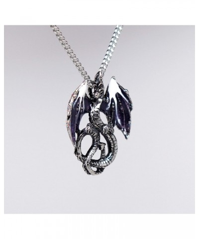 Mystical Purple Dragon Medieval Renaissance Pendant Necklace $9.17 Necklaces