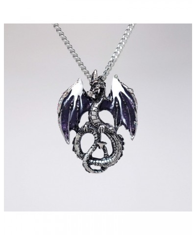 Mystical Purple Dragon Medieval Renaissance Pendant Necklace $9.17 Necklaces