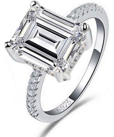 Jewelry Stunning Cubic Zirconia CZ Emerald Cut For Women Engagement Ring $9.76 Rings