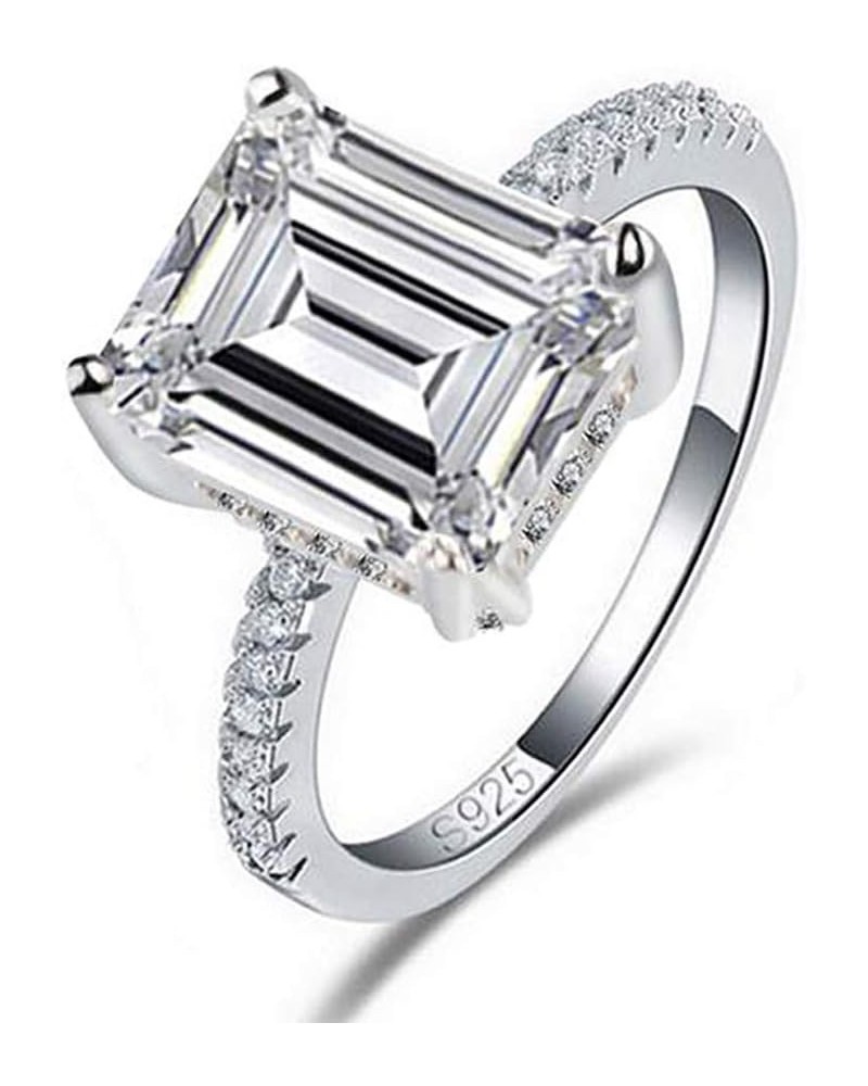 Jewelry Stunning Cubic Zirconia CZ Emerald Cut For Women Engagement Ring $9.76 Rings