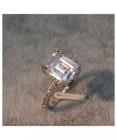 Jewelry Stunning Cubic Zirconia CZ Emerald Cut For Women Engagement Ring $9.76 Rings