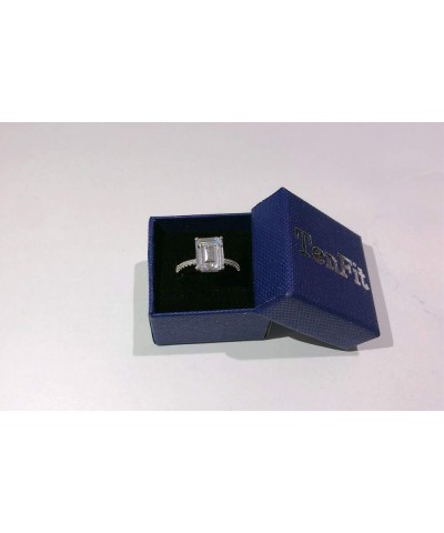 Jewelry Stunning Cubic Zirconia CZ Emerald Cut For Women Engagement Ring $9.76 Rings