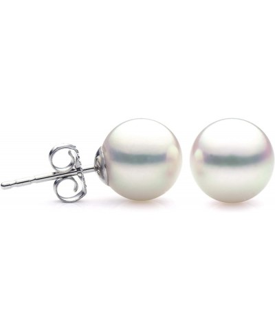 14K Gold 7-7.5mm White Akoya Saltwater Cultured Pearl Stud Earrings, AAAA Quality White Gold $37.20 Earrings