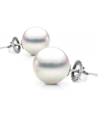 14K Gold 7-7.5mm White Akoya Saltwater Cultured Pearl Stud Earrings, AAAA Quality White Gold $37.20 Earrings