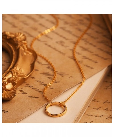 Gold Necklace for Women Pendant 18K Gold Filled Dainty Chain Simple Jewelry Karma $11.20 Necklaces