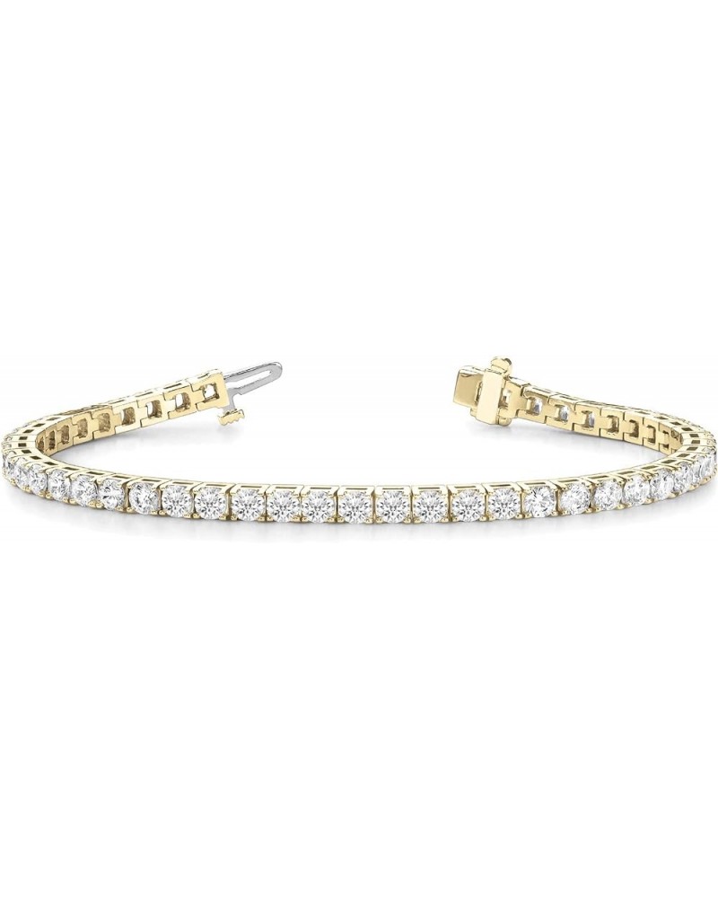 5 to 20 Carat LAB GROWN Classic Diamond Tennis Bracelet 4 Prong Ultra Premium Collection D-E VS1-VS2 Yellow Gold 8.0 carats $...