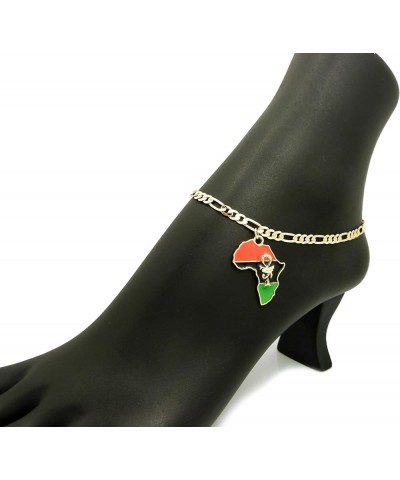 Women's Egypt Ankh, Eye of Horus, Nefertiti, Africa Continent Charm 3.5mm 10 inches Figaro Chain Anklet Eye of Heru Ankh $11....