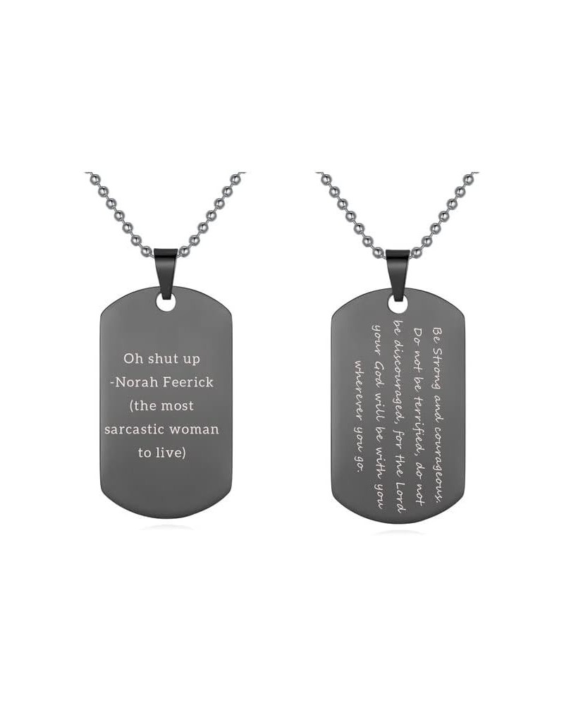 AIbeads Personalized Dog Tag Engrave Text Font Memorial, Custom Stainless Steel Necklace,Unique Military Style Gift to Boyfri...