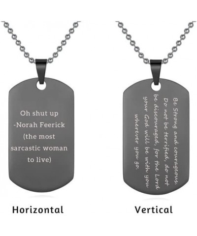 AIbeads Personalized Dog Tag Engrave Text Font Memorial, Custom Stainless Steel Necklace,Unique Military Style Gift to Boyfri...