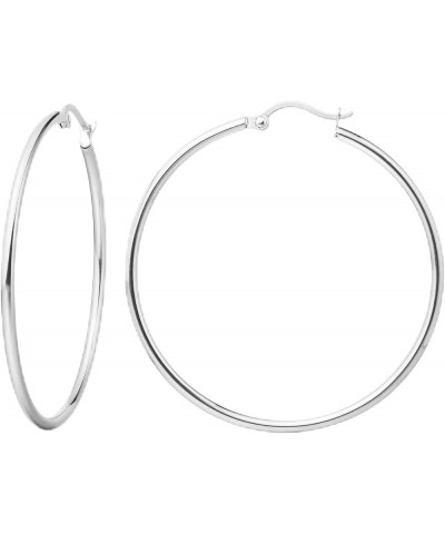 Titanium Hoop Earrings Hypoallergenic - Implant Grade Pure Titanium G23 Lightweight Big Hoops for Women Girls Sensitive Ears ...