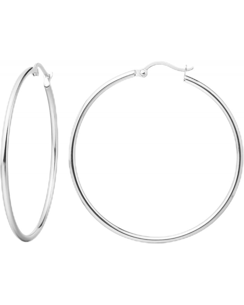 Titanium Hoop Earrings Hypoallergenic - Implant Grade Pure Titanium G23 Lightweight Big Hoops for Women Girls Sensitive Ears ...