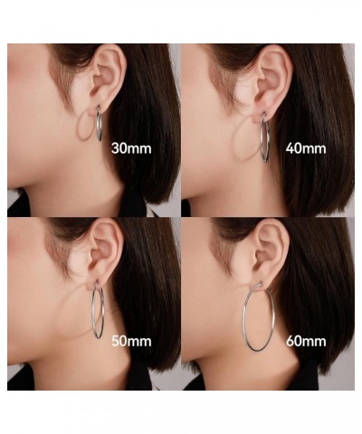 Titanium Hoop Earrings Hypoallergenic - Implant Grade Pure Titanium G23 Lightweight Big Hoops for Women Girls Sensitive Ears ...