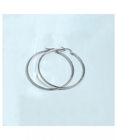 Titanium Hoop Earrings Hypoallergenic - Implant Grade Pure Titanium G23 Lightweight Big Hoops for Women Girls Sensitive Ears ...