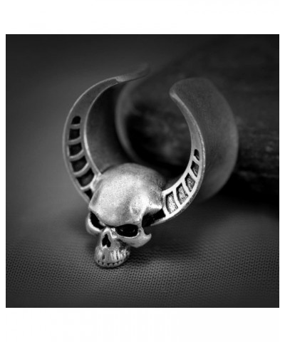 2PCS Opening Saddle Ear Tunnel Skull Horns Plug Ear Gauges Piercing Expander Studs Stretchers Fashion Body Piercing Jewelry E...