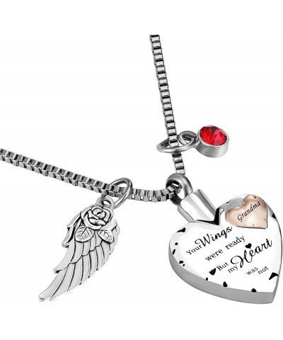 Cremation Urn Necklace Comes With Angel Wing And 12 Birthstones Ashes Jewelry Heart Memorial Pendant Grandma $9.89 Necklaces