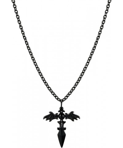 Gothic Star of David Hexagram Crescent Moon Heart Cross Wing Star Pendant Necklace for Men Women Bat Wing Cross $7.00 Necklaces