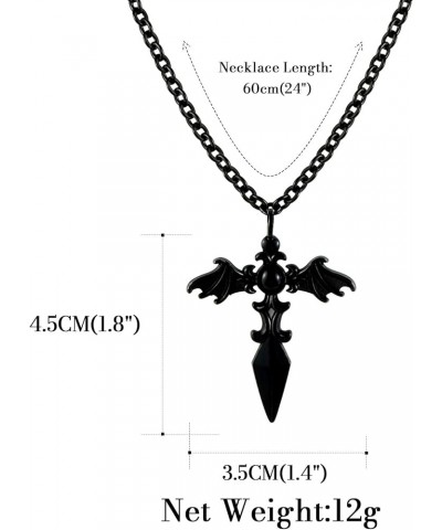 Gothic Star of David Hexagram Crescent Moon Heart Cross Wing Star Pendant Necklace for Men Women Bat Wing Cross $7.00 Necklaces