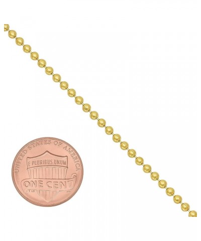 1mm-6mm 14k Yellow Gold Plated Ball Military Chain Necklace or Bracelet 7.0 Inches 2.3mm Bracelet $15.51 Bracelets