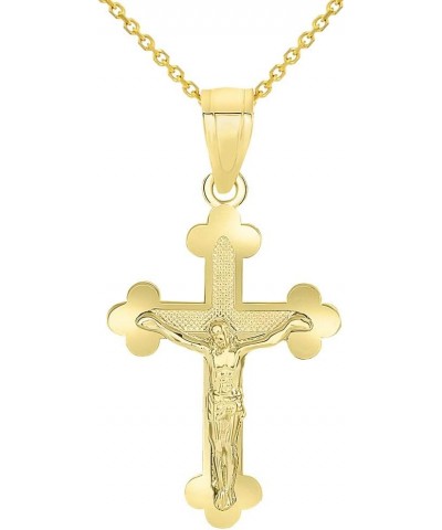 14k Yellow Gold Eastern Orthodox Cross Crucifix Charm Pendant with Cable Rolo Necklace 22.0 Inches $46.50 Necklaces