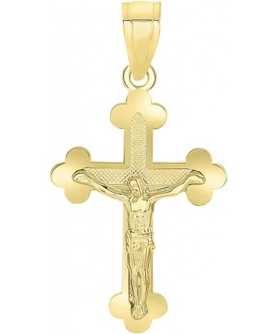 14k Yellow Gold Eastern Orthodox Cross Crucifix Charm Pendant with Cable Rolo Necklace 22.0 Inches $46.50 Necklaces