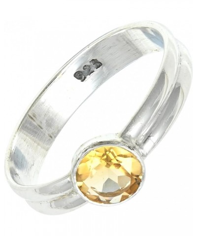 Silver Gemstone Silver Band Ring for Women Solid 925 Sterling Silver Ring Handmade Jewelry ERG-133 Citrine $14.62 Rings