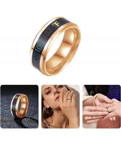 Gild Rings Steel Body Smart Titanium Color Steel Temperature Display Ring Temperature Titanium Ring Temperature Change Rings ...