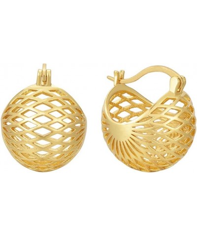 Unique Small Cage Filigree Dangle Drop Gold Hoop Earrings for Women Girls Teens Huggie Hoops 14K Gold Filled Hypoallergenic S...