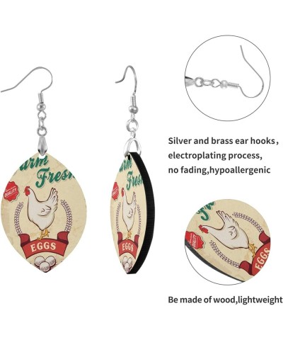 Fashion Copper Plated Silver Earring MDF Wood Drop/Leaf Lightweight Earrings Multi 4 $6.11 Earrings