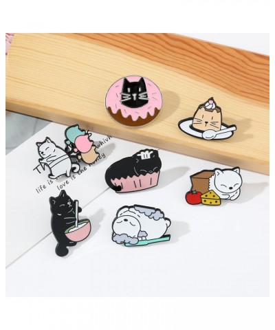 Funny Halloween Enamel Pins Set - Cat Play With Pumpkin Candy Magic Hat Brooch Pins Cute Aesthetic Lapel Badge Pins for Backp...