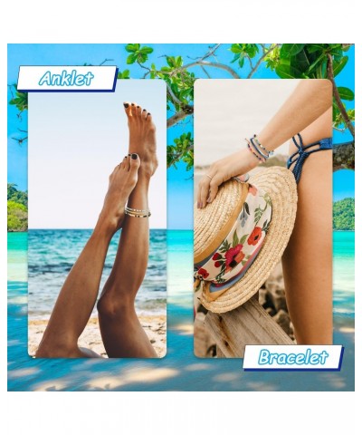 18 Pcs Boho Surfer Bracelet Anklet，Adjustable Waterproof Surfer Beach Anklet ，Unisex Handmade Braided Bracelet Colorful Ankle...