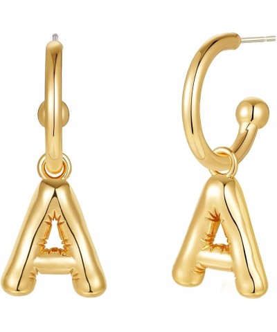 Balloon Initial Earrings for Women Girls, Bubble Letter A-Z Earrings 18K Gold Plated Dainty Alphabet Name Personalized Jewelr...