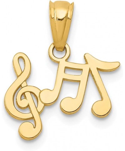 Solid 14k Yellow Gold Music Notes Pendant Charm - 14mm x 13mm $45.45 Pendants