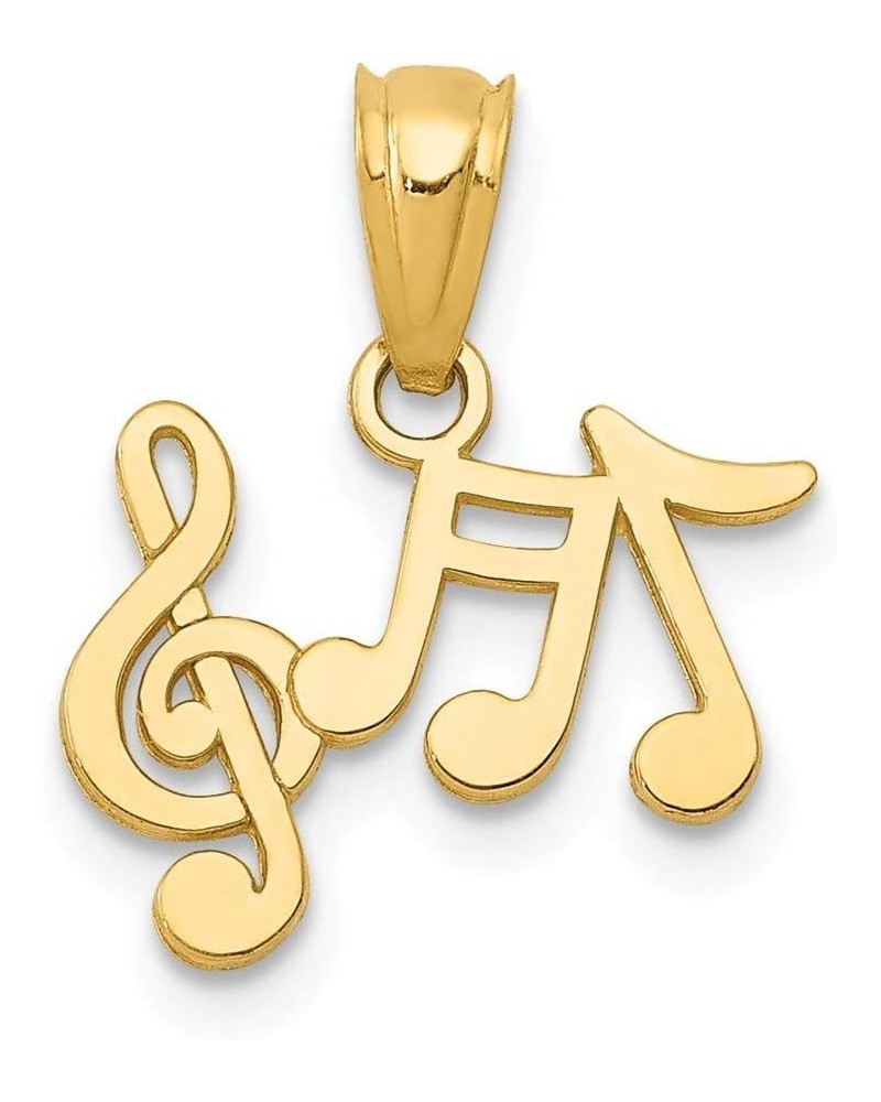 Solid 14k Yellow Gold Music Notes Pendant Charm - 14mm x 13mm $45.45 Pendants