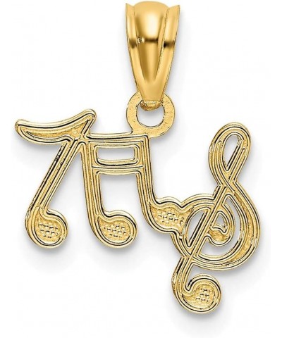 Solid 14k Yellow Gold Music Notes Pendant Charm - 14mm x 13mm $45.45 Pendants