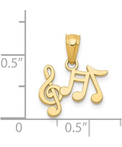 Solid 14k Yellow Gold Music Notes Pendant Charm - 14mm x 13mm $45.45 Pendants