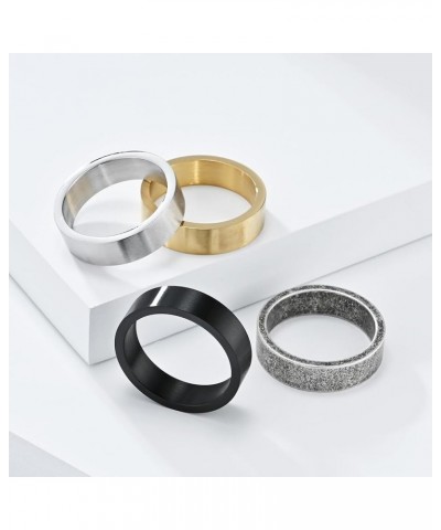 Mens Womens Stainless Steel 19mm/10mm Wide Ring Big Cool Plain Band Matte Finish Flat Top Silver, Gold, Black 6mm-Silver $9.2...