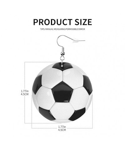 Pickleball Earrings Faux Leather Round Earring Lightweight Dangle for Women Girls White6 $6.83 Earrings