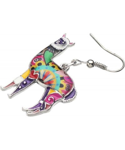 Enamel Alloy South America Alpaca Earrings Drop Dangle Fashion Unique Animal Jewelry For Women Girls Gift Charms Purple $8.00...