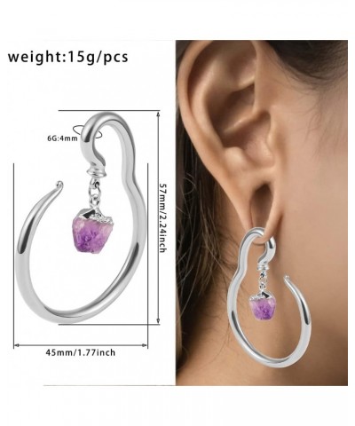 2PCS Flores Dangle Ear Weights for Stretched Ear Gauges Ear Plugs Hook Tunnels 316 Stainless Steel Hypoallergenic Body Jewelr...