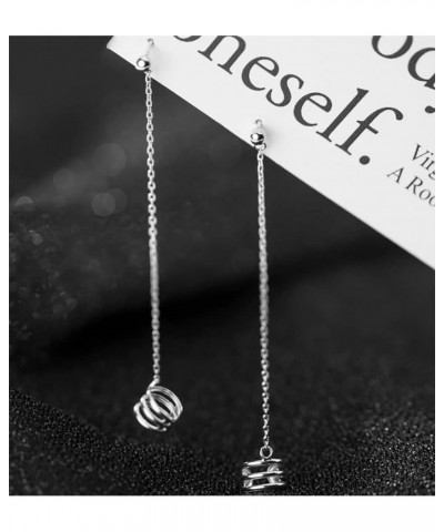 Solid 925 Sterling Silver Cuff Chain Dangle Earrings for Women Girls Wrap Earrings Climber A-Silver $9.50 Earrings