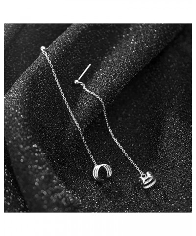 Solid 925 Sterling Silver Cuff Chain Dangle Earrings for Women Girls Wrap Earrings Climber A-Silver $9.50 Earrings