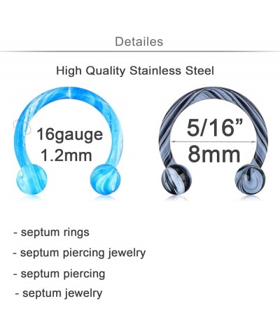 Septum Rings Septum Jewelry Surgical Steel Septum Rings 16g Septum Ring Septum Pincher Septum Nose Rings Septum Piercing D1-c...