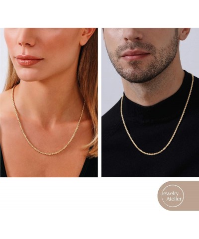 Gold Chain Necklace Collection - 14K Solid Yellow Gold Filled Rope Chain Necklaces for Women and Men with Different Sizes (2....